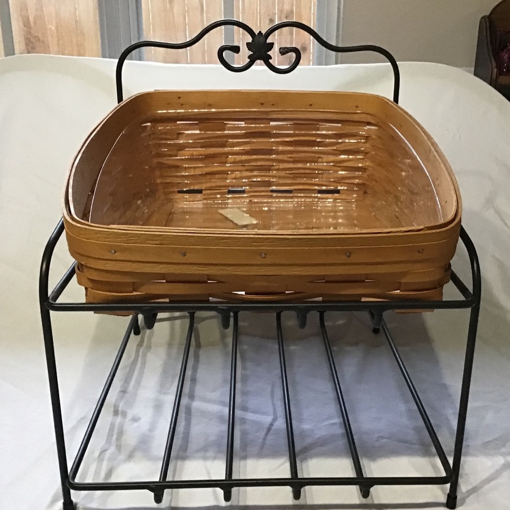 Longaberger Paper Tray Stand & 1 Basket